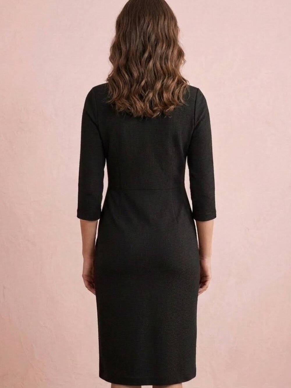 Elegant Boden work dress with quarter-length sleeves and rolled collar. Size 10 - Picture 2 of 5